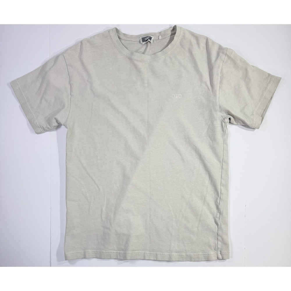 Kith Tonal Logo T-Shirt Men's Medium Beige Short Sleeve Minimal Streetwear Tee